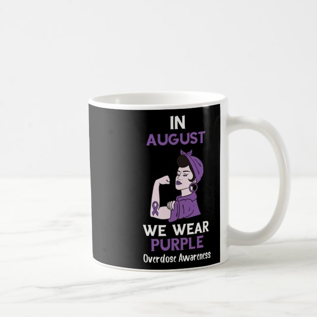 Caneca De Café Mês de Conscientização sobre Overdose em Agosto Fi (Direita)