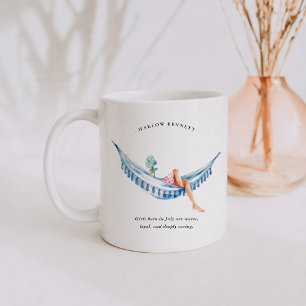 Caneca De Café Mês de Nascimento de Julho Menina Monograma
