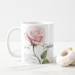 Caneca De Café Mês de Nascimento Flor de Junho Personalizada,