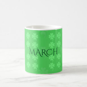 Caneca De Café Mês do Calendário por Janz March Green