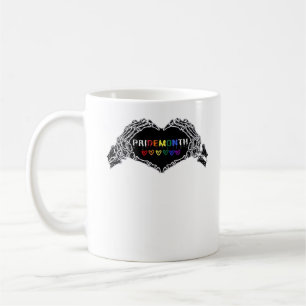 Caneca De Café Mês Skeleton Heart Mãos LGBTQIA