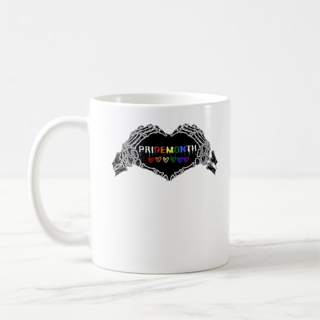 Caneca De Café Mês Skeleton Heart Mãos LGBTQIA (Esquerda)
