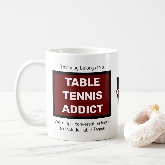 Caneca De Café Mesa Addicto Adicionar Seu Nome Monograma Inicial (Com Donut)