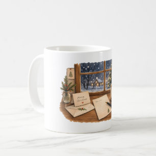 Caneca De Café Mesa de escrita de Natal para papelaria aconchegan