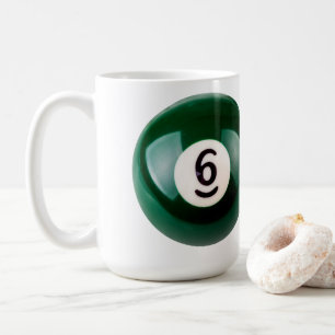 Caneca De Café Mesa de piscina 69 do SlipperyJoe, duas bolas de b