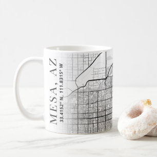 Caneca De Café Mesa, Mapa da Cidade Arizona   Café Mug