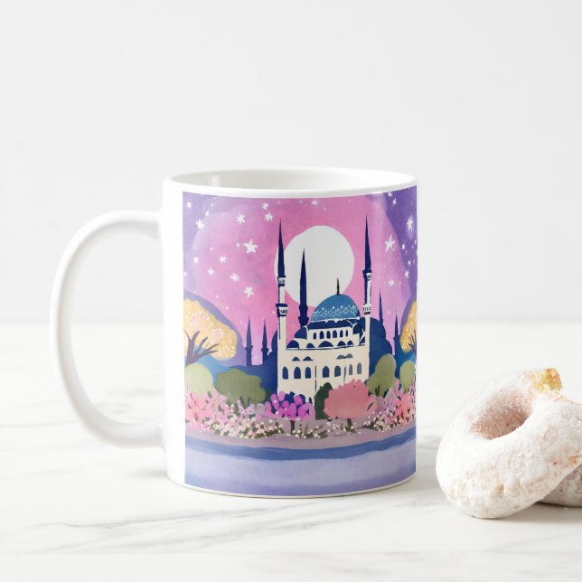 Caneca De Café Mesquita de Istambul com Minarets (Com Donut)