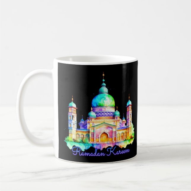 Caneca De Café Mesquita de Watercolor Ramadan (Esquerda)
