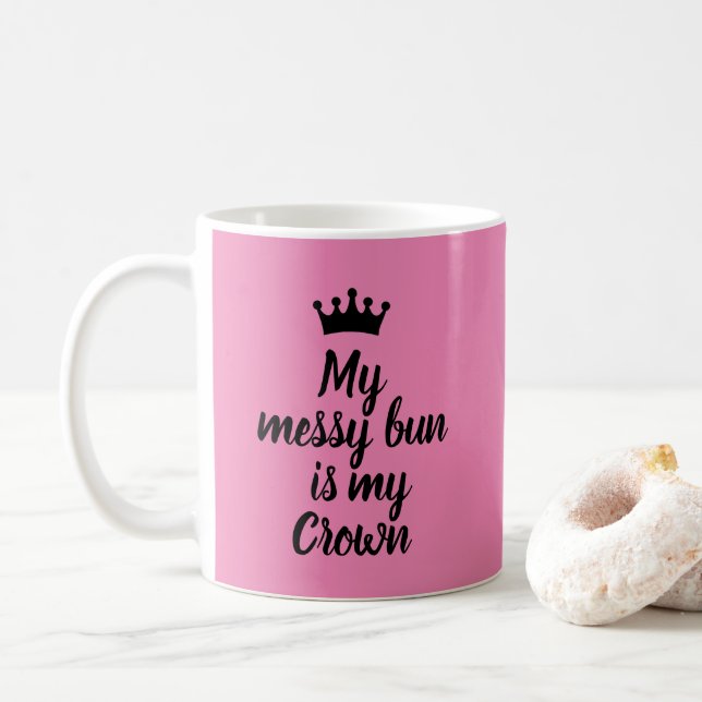 Caneca De Café Messy Bun Life (Com Donut)