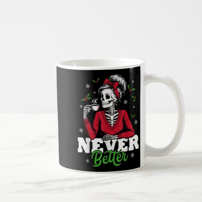 Caneca De Café Messy Bun Skeleton Santa Coffee Xmas Funny Women S (Direita)