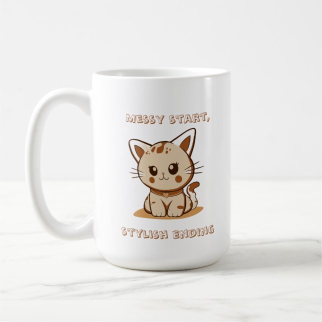 Caneca De Café Messy Start, Stylish Ending (Esquerda)
