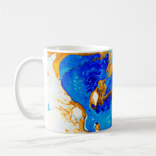 Caneca De Café Mestre de arte em design. Ouro e dor azul