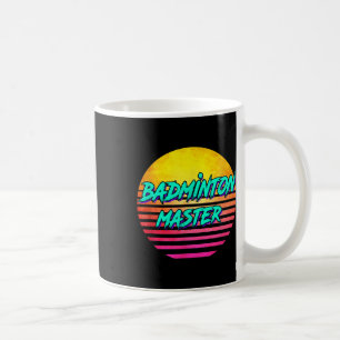Caneca De Café Mestre de Badminton Retro dos Anos 80