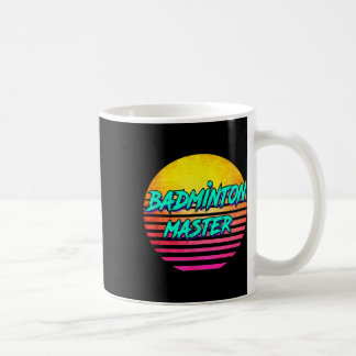 Caneca De Café Mestre de Badminton Retro dos Anos 80
