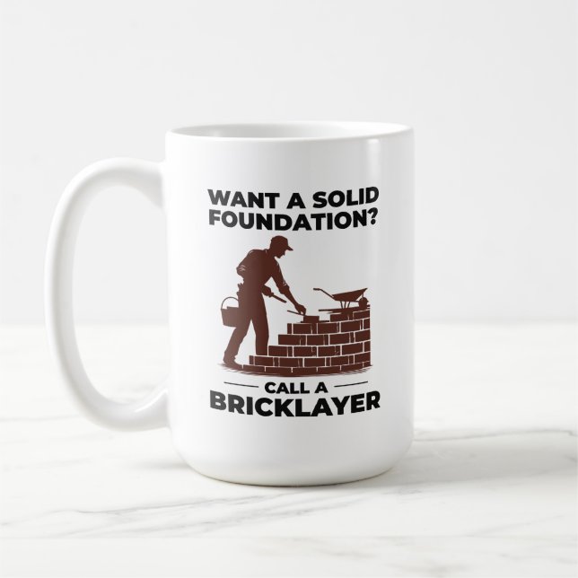 Caneca De Café Mestre de Empilhamento de Bricklayer Humoroso Maso (Esquerda)