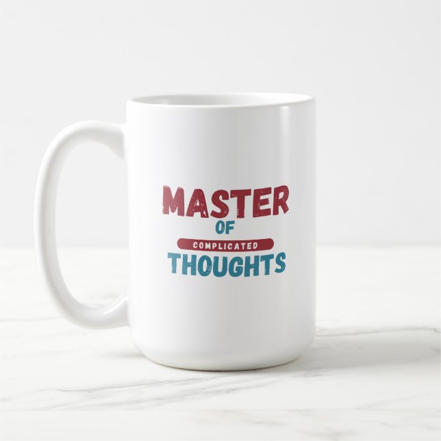 Caneca De Café Mestre dos Pensamentos Complicados (Esquerda)