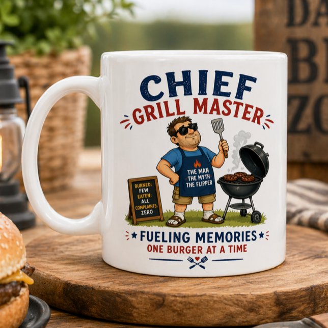 Caneca De Café Mestre Grill Chefe (Criador carregado)