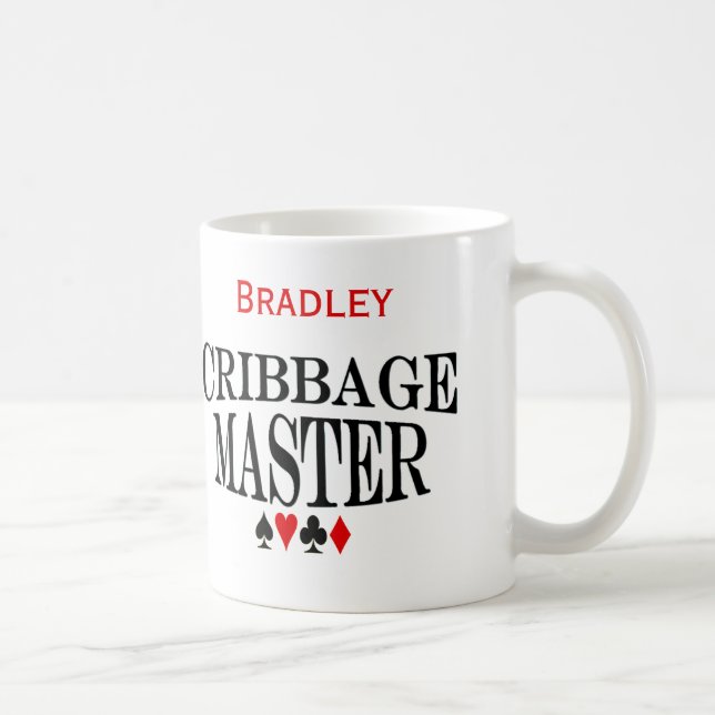 Caneca De Café Mestre personalizado de Cribbage (Direita)