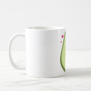 Caneca De Café Metade de Abacate Fofa, Par de Casal