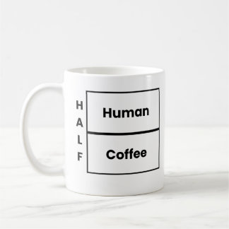 Caneca De Café Metade Humano Metade Café Piada de Café Engraçada