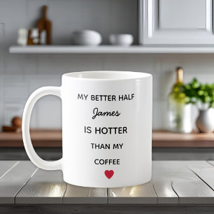 Caneca de Café Metade Melhor Personalizada Moderna