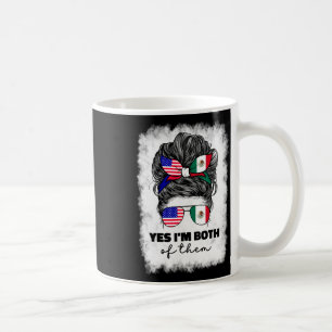 Caneca De Café Metade Mexicano E Americano México América Bandeir