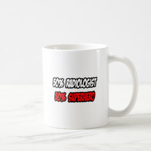 Caneca De Café Metade radiologista... meio super-herói.