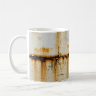 Caneca De Café Metal branco enferrujado: superfície texturizada