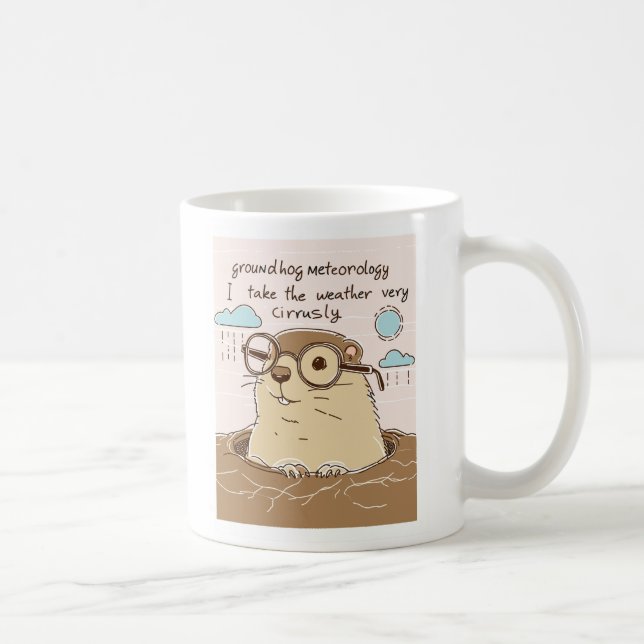Caneca De Café Meteorologia Groundhog Day Groundhog (Direita)