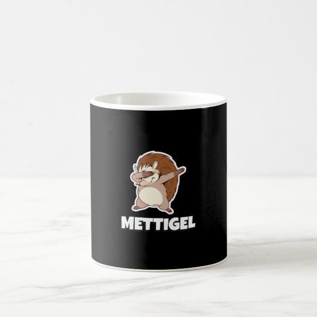 Caneca De Café Mettigel Funny Mett Hedgehog Diz T-Shirt (Centro)