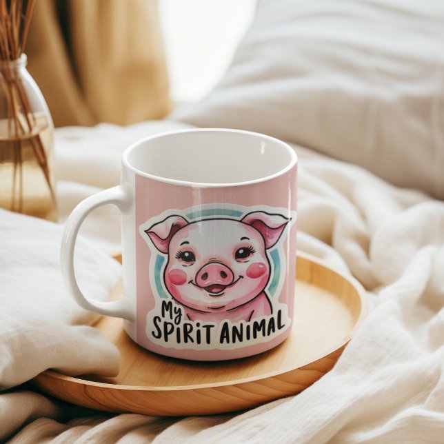 Caneca De Café Meu Animal De Espírito, Pig Mug (This adorable, "my spirit animal" pig mug would make a great gift for someone special! )