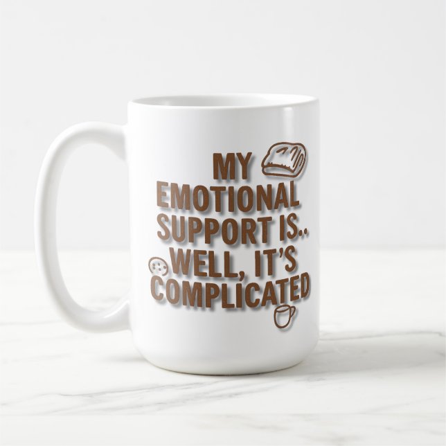 Caneca De Café Meu apoio emocional é… Bem, é complicado –  (Esquerda)