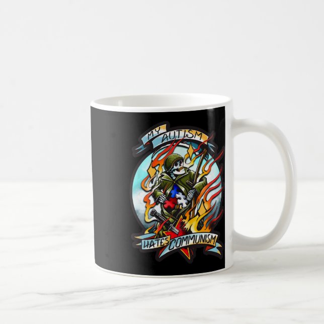 Caneca De Café Meu Autismo Odeia Comunismo (Direita)