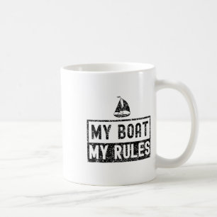 Caneca De Café Meu Barco Minhas Regras Iate Náutica Capitão Navio