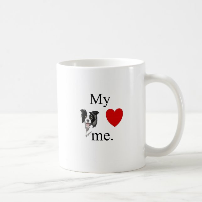 Caneca De Café Meu border collie ama-me (Direita)