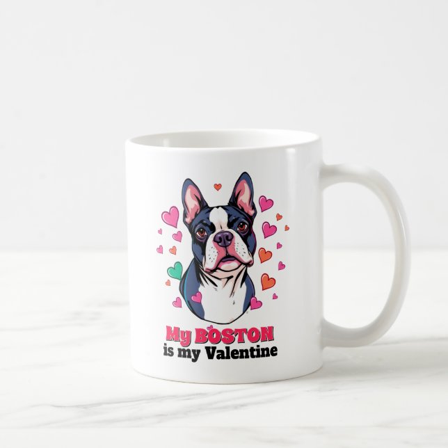 Caneca De Café Meu Boston Terrier é meu Namorados Cachorro bonito (Direita)