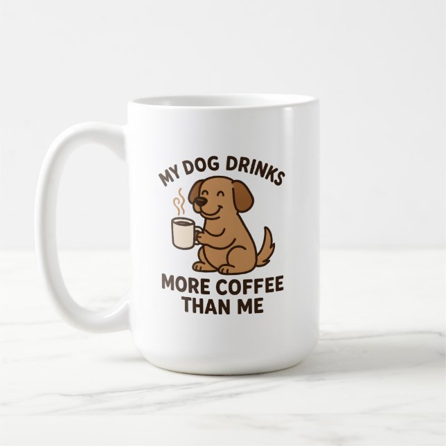 Caneca De Café Meu Cachorro Bebe Mais Café Do Que Eu – Presente P (Esquerda)