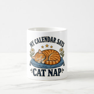 Caneca De Café Meu Calendário Diz Soneca do Gato Gato Persa Adorm
