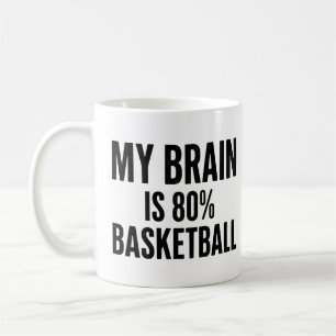Caneca De Café Meu Cérebro é 80% Basquete Piadas Esportivas