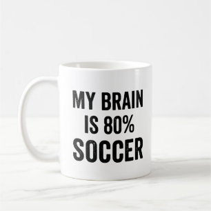 Caneca De Café Meu Cérebro é 80% Futebol gráfico engraçado amante