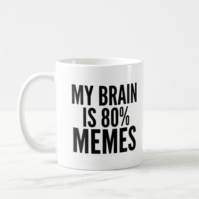 Caneca De Café Meu Cérebro é 80% Memes Funny Meme (Esquerda)