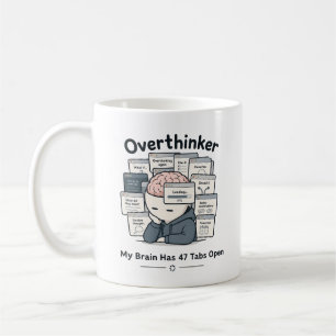 Caneca De Café Meu Cérebro Tem 47 Abas Abertas Piada Meme Pensado