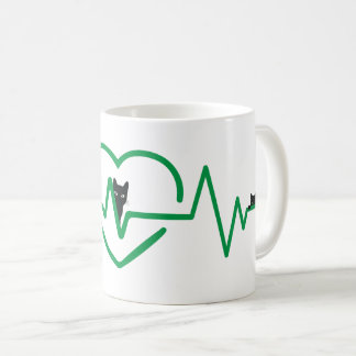 Caneca De Café Meu Coração Bata Gatos Pretos