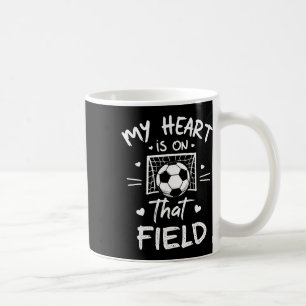 Caneca De Café Meu Coração Está Naquele Campo Mãe Fã de Jogador d