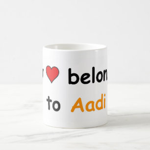 Caneca De Café Meu coração pertence a Aadi
