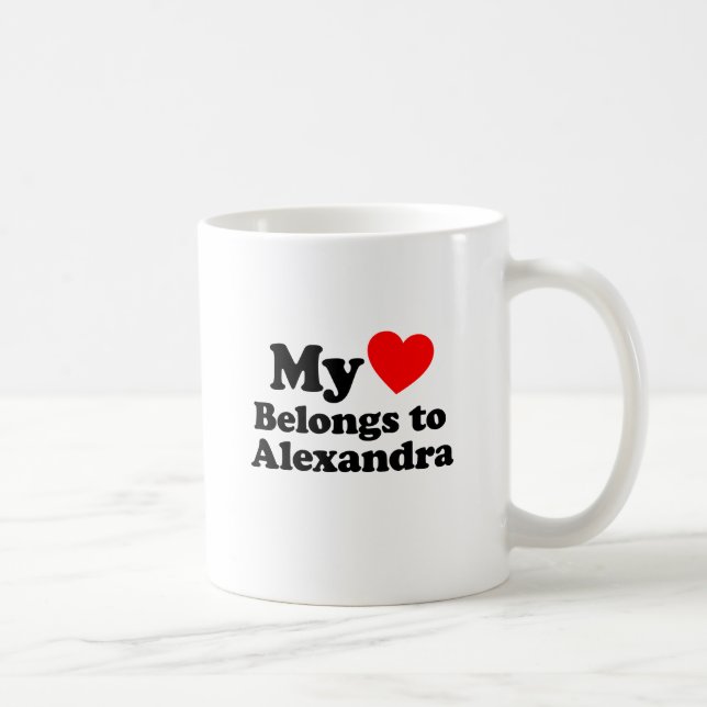 Caneca De Café Meu Coração Pertence a Alexandra (Direita)