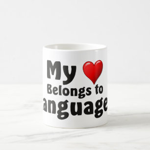 Caneca De Café Meu Coração Pertence a Línguas
