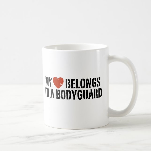 Caneca De Café Meu coração pertence a um guarda-costas (Direita)