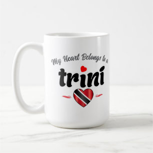 Caneca De Café Meu Coração Pertence a um Trini Texto Rosa