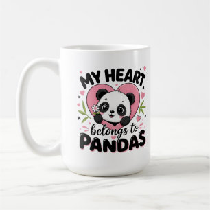 Caneca De Café Meu Coração Pertence aos Pandas Urso Panda Fofo Am